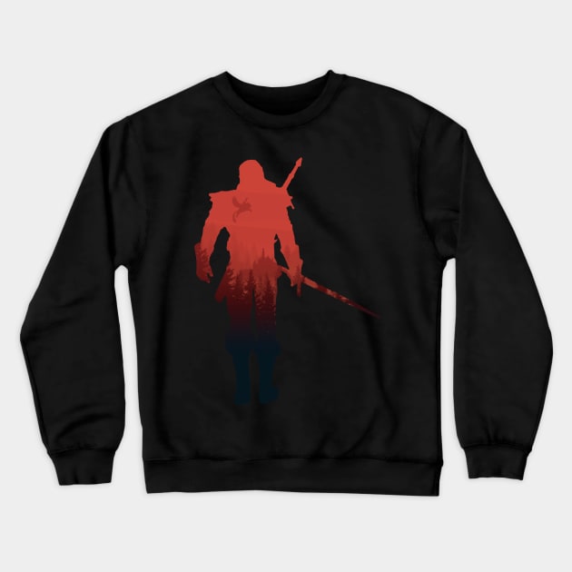 Witch hunter with sword - red variant Crewneck Sweatshirt by Rackham
